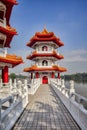 Twin Pagodas, Chinese Garden, Singapore Royalty Free Stock Photo