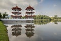 Twin Pagodas, Chinese Garden, Singapore Royalty Free Stock Photo