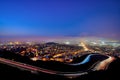 Light Trails and San Francisco Skyline seen from Twin Peaks at Night