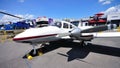 Twin propeller private plane at Singapore Airshow Royalty Free Stock Photo