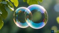 Twin pure bubble generate ai Royalty Free Stock Photo