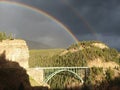 Twin rainbows over Eagle River Bridge colorado Royalty Free Stock Photo