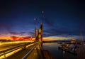 Twin sails bridge in Poole at sunset Royalty Free Stock Photo