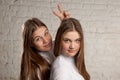 Twin sisters portret Royalty Free Stock Photo