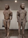 The twin statues known as Kleobis and Biton at Delphi Archaeological Museum, Greece