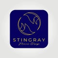 twin stingray fish logo vector illustration design Royalty Free Stock Photo