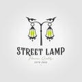 twin streetlight lantern logo icon design vector illustration