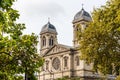 Twin tower of St Francis Xavier`s Church, a Roman Catholic church and parish in the 7th arrondissement of Paris dedicated to Royalty Free Stock Photo