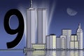 Twin Tower tribute Royalty Free Stock Photo