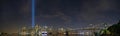 911 Twin Tower Tribute in Light Panorama Royalty Free Stock Photo