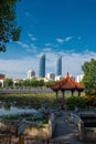 Twin Towers and Nanputuo Temple Royalty Free Stock Photo