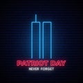 Twin Towers neon sign. Royalty Free Stock Photo