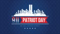 Twin Towers in New York City Skyline. September 11, 2001 vector poster. Patriot Day. Royalty Free Stock Photo