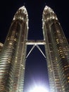 Twin towers at night
