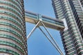 Twin towers Petronas and sky bridge at Mayl 18, 2013, Kuala Lumpur, Malaysia Royalty Free Stock Photo