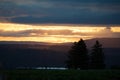 Twin Trees Sunrise in the Finger Lakes Royalty Free Stock Photo