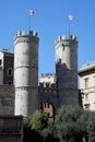 Twin Turreted Towers of Porta Soprano, Piazza Dante, Genoa, Italy