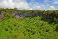 The twin volcanic craters, Santa Cruz Island, Galapagos Royalty Free Stock Photo