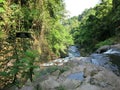 Twin waterfall in Sambangan secret garden in Bali, Indonesia