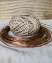 Twine and copper wire Royalty Free Stock Photo