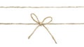 Twine rope with bow isolated