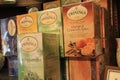 Twinings herbal tea boxes on shelf