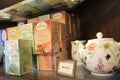 Twinings herbal tea boxes on shelf