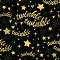 Twinkle stars seamless pattern Royalty Free Stock Photo