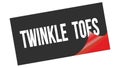 TWINKLE TOES text on black red sticker stamp