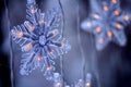 Snowflakes; Close up of Christmas decoration. Royalty Free Stock Photo