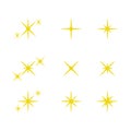 Twinkling star and sparkles icon collection isolated on white background