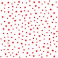 Twinkling stars pattern, starry sky background, red isolated on white, vector illustration. Royalty Free Stock Photo