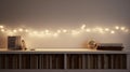 twinkling string lights, creating a warm and inviting atmosphere against a white background