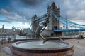 Twinlight over Tower Bridge in London, England