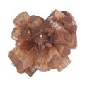 Twinned aragonite crystal macro isolated