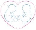 Twins Babies Heart