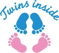 Twins baby footprints Royalty Free Stock Photo