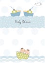 Twins baby shower invitation Royalty Free Stock Photo