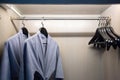 Twins bathrobe, security safe in wooden wardrobe in hotel