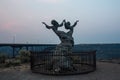 Statue on the rim of Snake river canyon Royalty Free Stock Photo