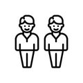 Black line icon for Twins, boys and stand