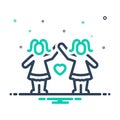 Mix icon for Twins, kids and relation Royalty Free Stock Photo
