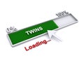 Twins loading on white Royalty Free Stock Photo