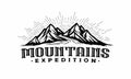 Twins Mountains With River Logo Template