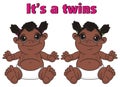 Twins negro babes girls and pink letters