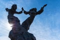 The Twins, a sculpture at the Snake River Canyon Royalty Free Stock Photo