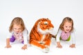 Twins and a Tiger Royalty Free Stock Photo