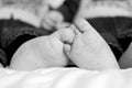 Twins Touching Toes Royalty Free Stock Photo