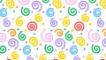 twirl spiral doodle seamless pattern hand drwing