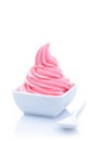 Twirled pink strawberry ice cream